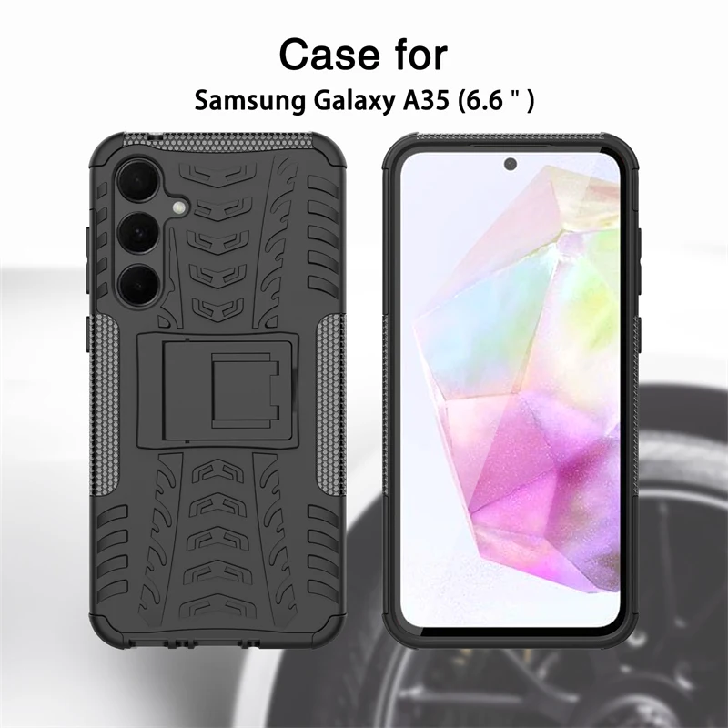 Per Samsung Galaxy A35 Custodia Armor Gomma Cavalletto Paraurti Custodia Per Pc Per Samsung Galaxy A35 A25 A55 Cover Per Samsung Galaxy A35 5G