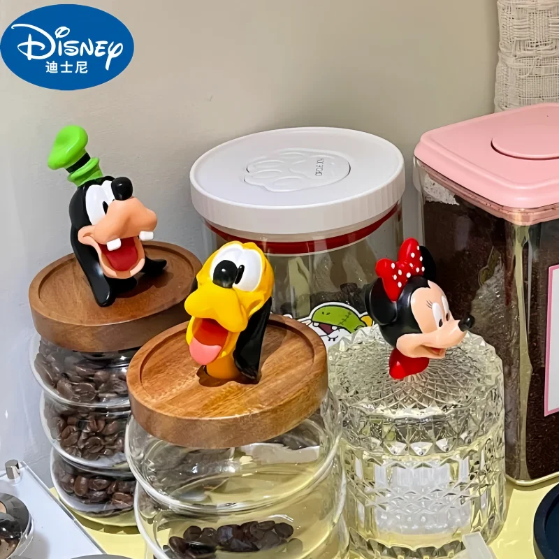 New Disney Goofy Pluto Goofy Glass Jar Food Cartoon Storage Box Creativo Barattolo Di Vetro Forniture Da Cucina Kawaii Living Goods Storage