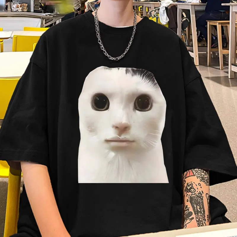 Goofy Ahh Cat Cute Funny Meme Graphic T Shirt 2024 Summer Cotton Oversize T-Shirt Top Uomo Donna Moda T-Shirt Manica Corta