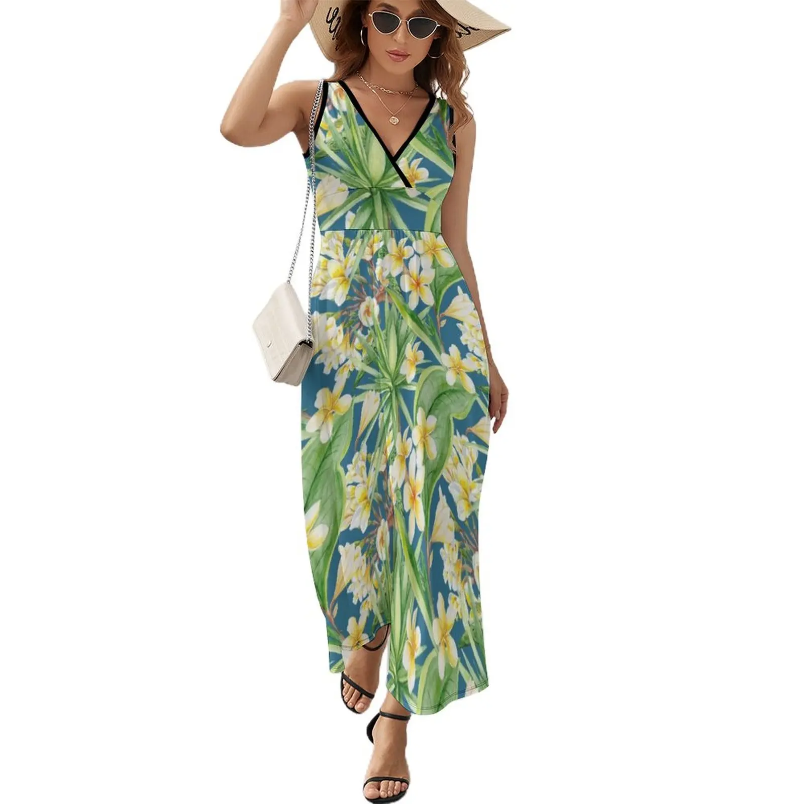 Vestito Senza Maniche Fresco Tropicale Vestito Sexy Per Le Donne Vestito Estivo Vestito Di Lusso Quotidiano