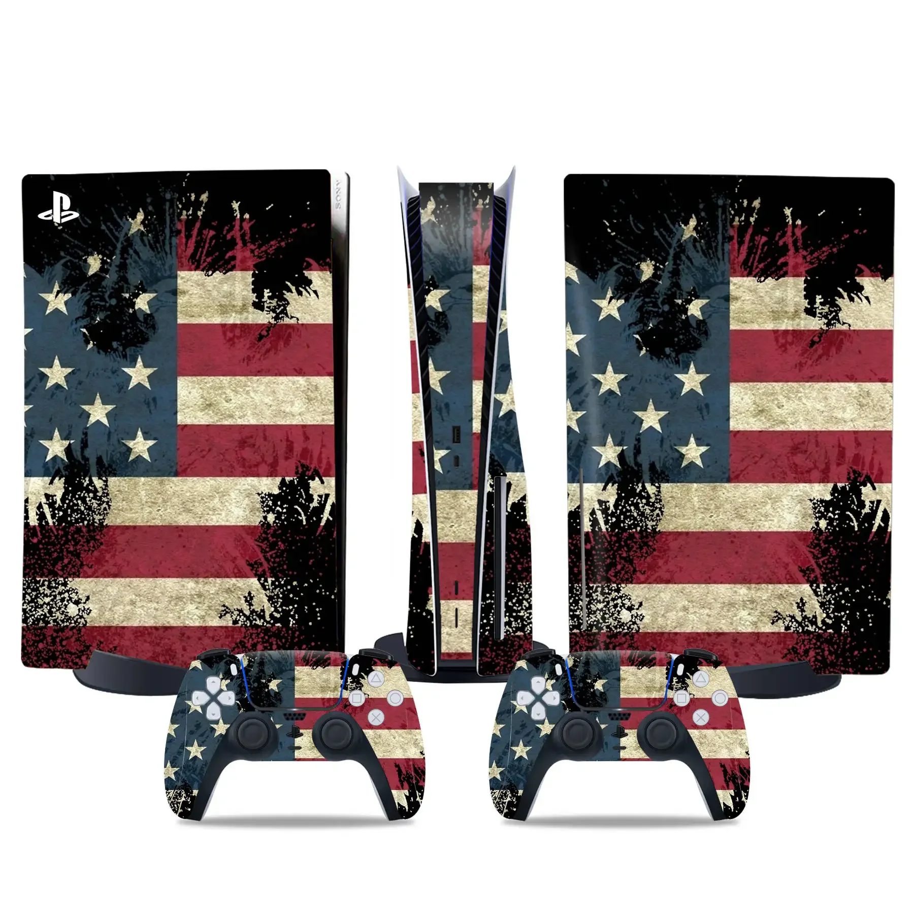 Bandiera Usa Per Decalcomania Disco Ps5 Nuovo Arrivo Skull Designs Ps5 Disk Skin Sticker Per Controller Console Disco Ps5