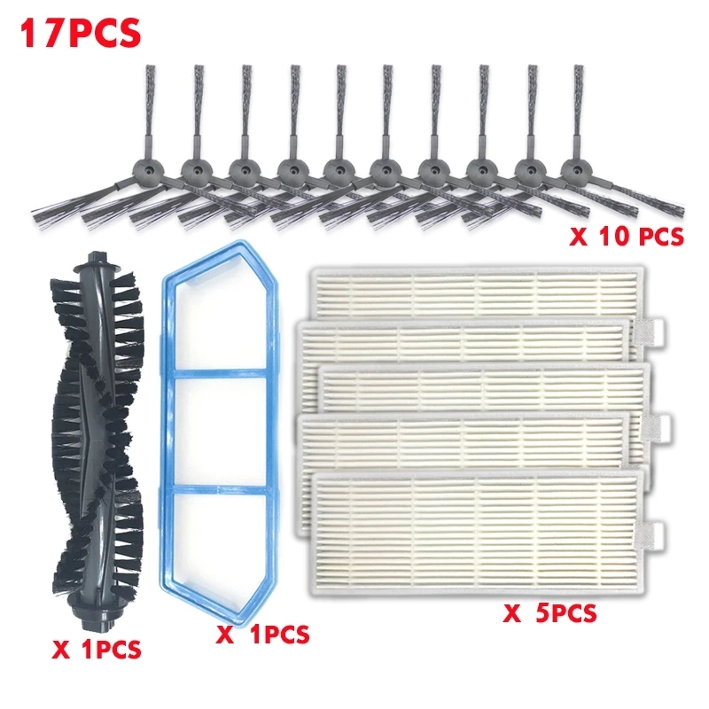 17Pcs Robot Vacuum Cleaner Main Brush Filter Kit For Ilife Brush Ilife Hepa Filter A4S Parts As Seen On Tv Vacuum Cleaner Parts