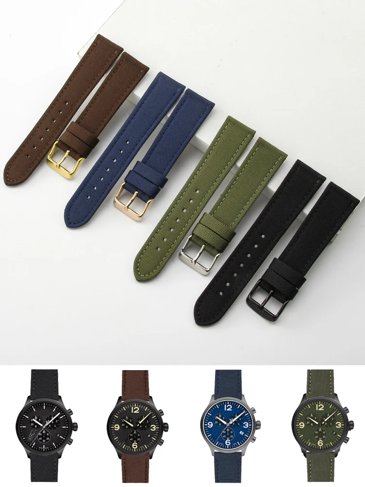 Cinturino In Nylon Per Seagull Tissot Citizen Eco-Drive Seiko Green Submariner Cinturino Universale In Tela Verde Da Uomo