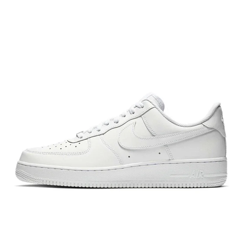 Nike-Chaussures De Skate Basses Pour Hommes Et Femmes, Air Force 1 07, All White Casual, Classic, Sports, Original