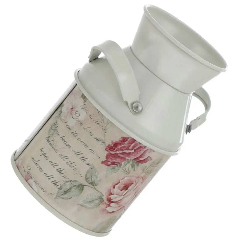 Vasi Di Fiori In Metallo Da Giardino Vintage Home Wedding Fiori Artificiali Secchio Portabottiglie Shabby Chic Country Style Jug Can Craft