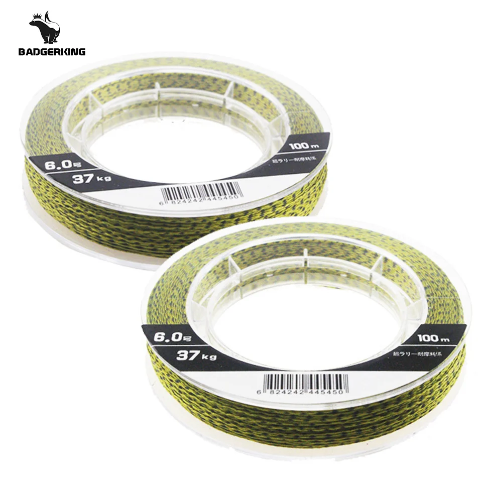 100M Carp Fishing Leader Line 4 Fili Pe Intrecciato Fishing Line Multifilamento Line Treccia Camouflage 4Cord Fishing Line