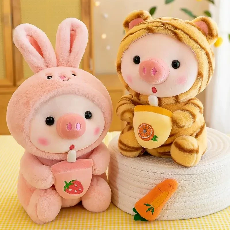 Bubble Pig Peluche Peluche Coniglietto Rana Unicorno Tigre Cuscino Tazza Tè Al Latte Boba Peluche Bambola Regalo Di Compleanno Cuddly Baby