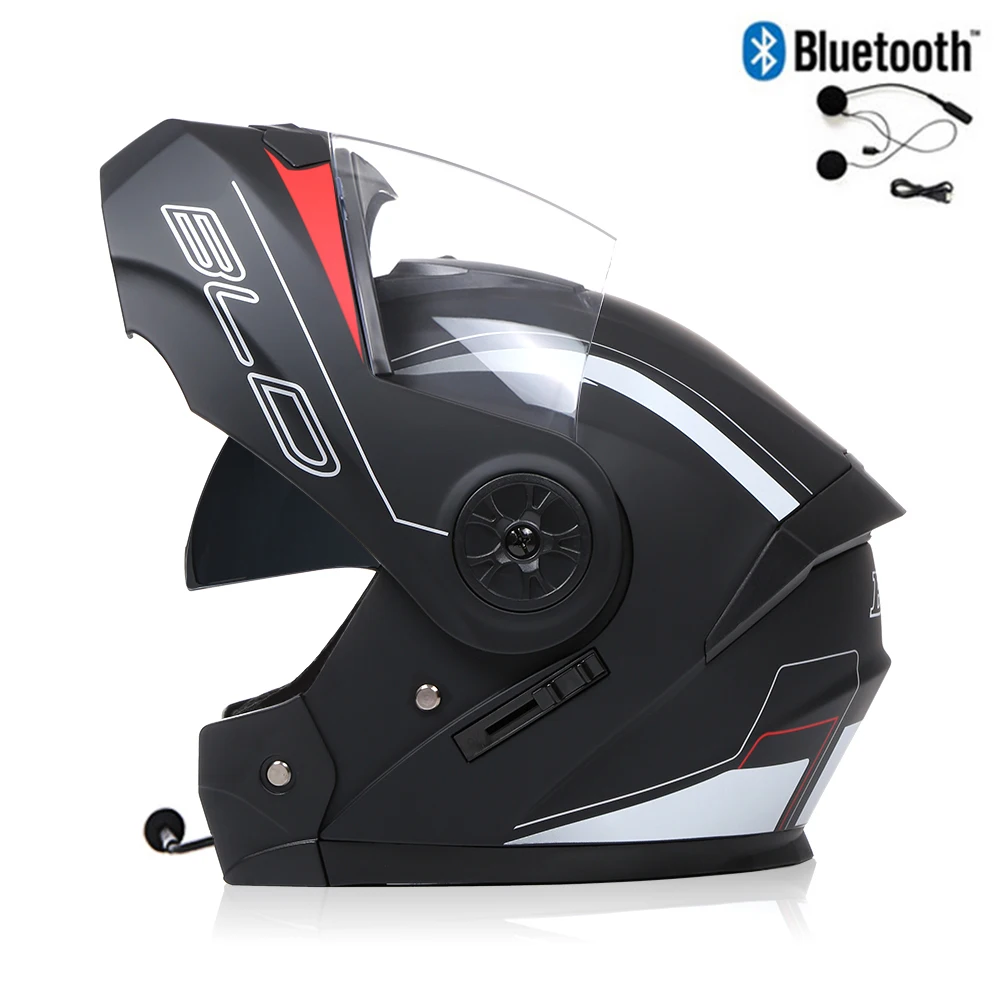 Dot Approvato Modulare Flip Up Casco Motocross Doppia Lente Moto Bluetooth Casco Moto Integrale Casco Moto Capacete