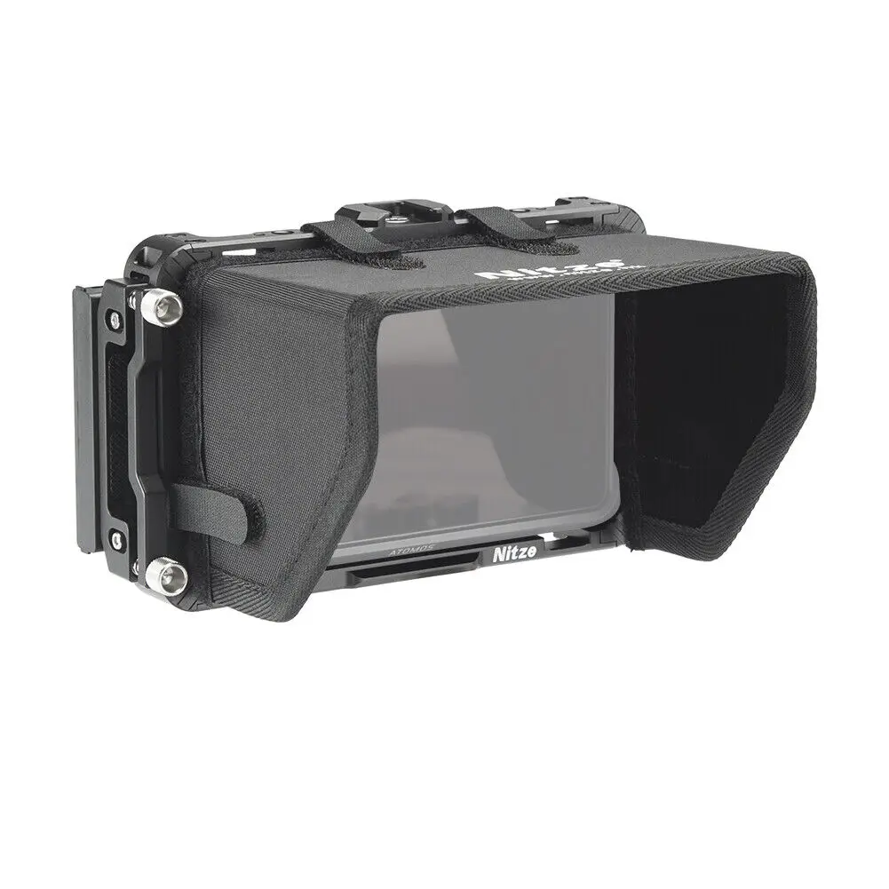 Nitze Jt-A02A Field Recorder Cage W Sunhood Cable Clamp Per Atomos Ninja V V + Shinobi Zato Connect Monitor
