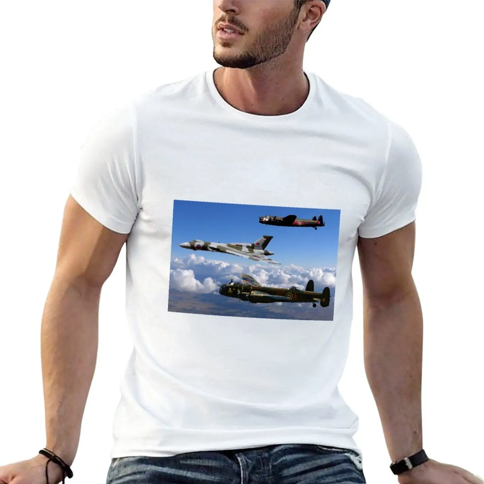 Avro Vulcan E Lancette T-Shirt T-Shirt Nera T-Shirt T-Shirt Tinta Unita Uomo