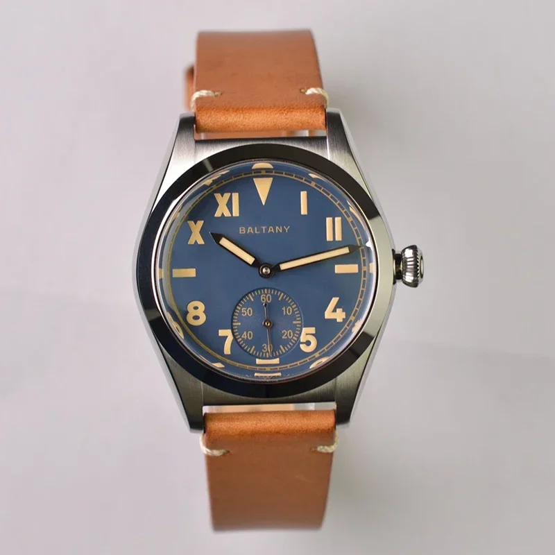 Baltany Vintage Bubble Back Watch Ovetto Acciaio Inossidabile Daruma St1701 Retro Bubbleback California Dial Man Orologio Meccanico