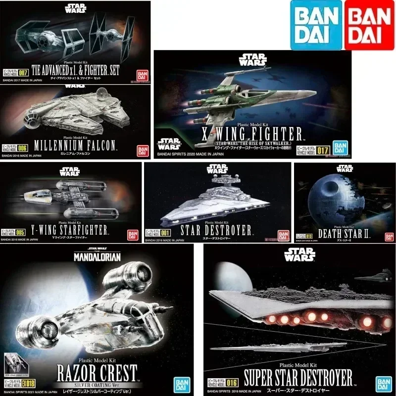 In Magazzino Bandai Original Star Wars X-Wing Interstellare Star Destroyer Millenniun Falcon Action Figure Toys Assemblaggio Modello Regalo