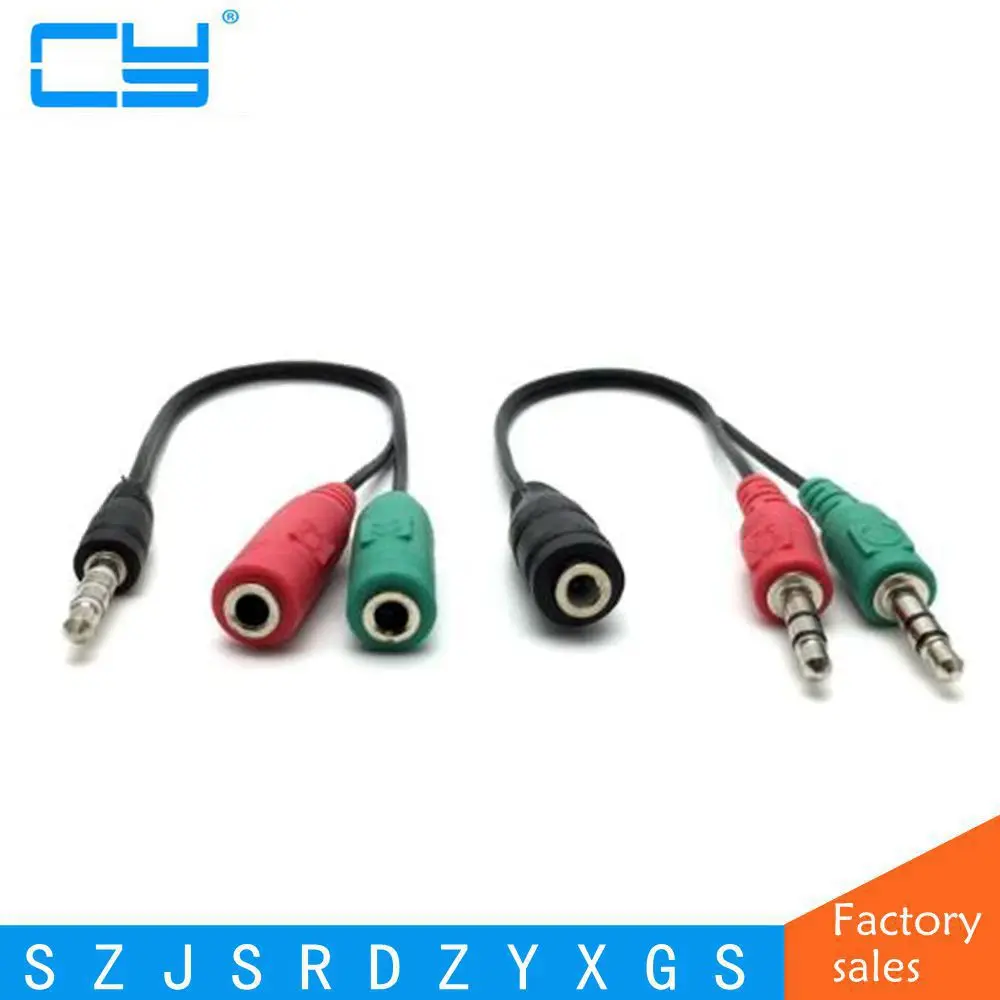 3.5Mm 2 In 1 Microfono Adattatore Di Auricolare Per Skype Pc Laptop Mac