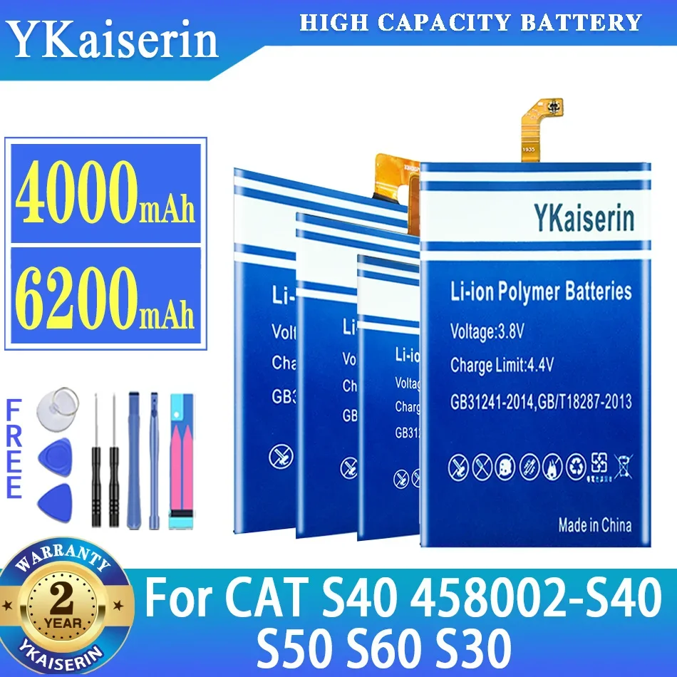 Batteria Ykaiserin Per Cat S40 458002-S40 S50 S60 S30 Bateria Ad Alta Capacità