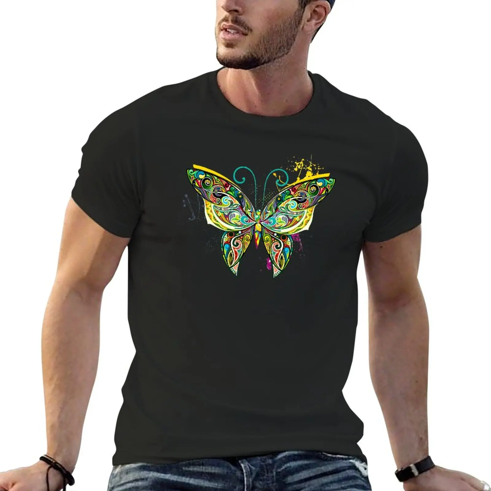 Butterfly - Vlinder - Papillon - Mariposa - Schmetterling - Kelebek T-Shirt Magliette Grafiche Magliette Pesanti Per Uomo