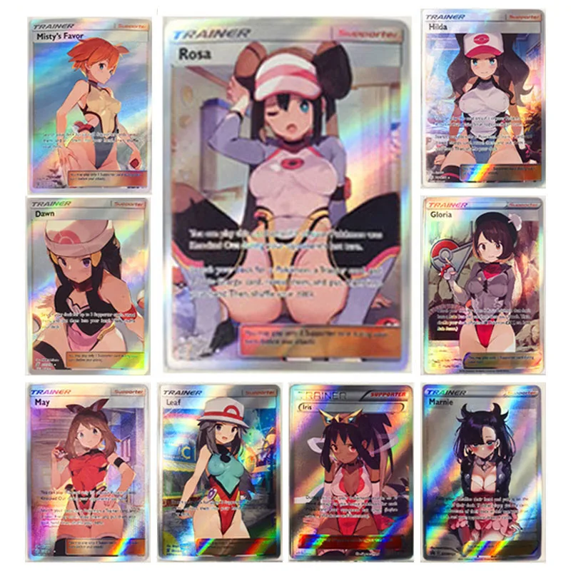 9 Pz/Set Anime Dawn Marnie Misty May Iris Fai Da Te Laser Glitter Card Carte Da Collezione Giocattolo Regali Di Compleanno Di Natale