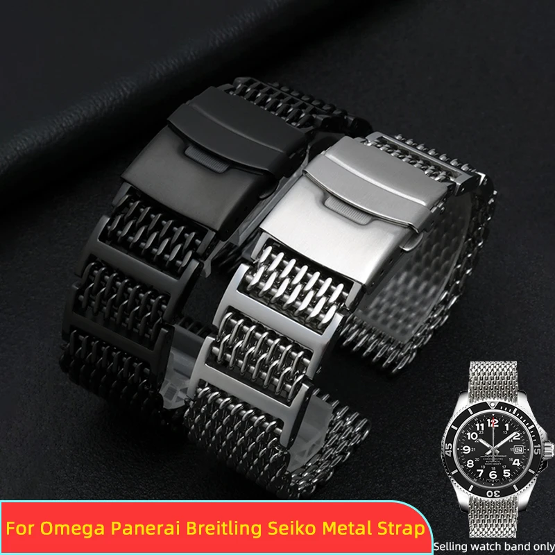 20Mm 22Mm 24Mm Cinturino In Acciaio Inossidabile Per Tag Heuer Carrera Monaco Uomo Cool Shark Cinturino In Metallo Seiko Omega Breitling Band