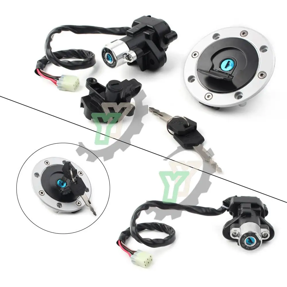Motorcycle Gas Fuel Tank Cap Cover Ignition Switch Start Helmet Lock Contact Key Set For Suzuki Gsf600 Gsf1200 Bandit Alloy 600