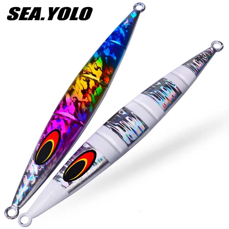 Sea.Yolo 200G Fishing Lure Sinking Lead Fish Piastra Di Ferro Luminescenza Ocean Fishing Esca Finta Artificiale