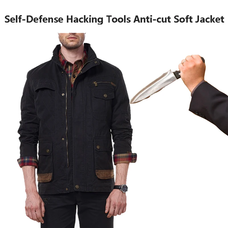 Nuova Sicurezza Di Autodifesa Anti-Cut Anti-Hackanti-Sta Jacket Militare Stealth Defensa Police Tattica Personale Abbigliamento 3 Colori