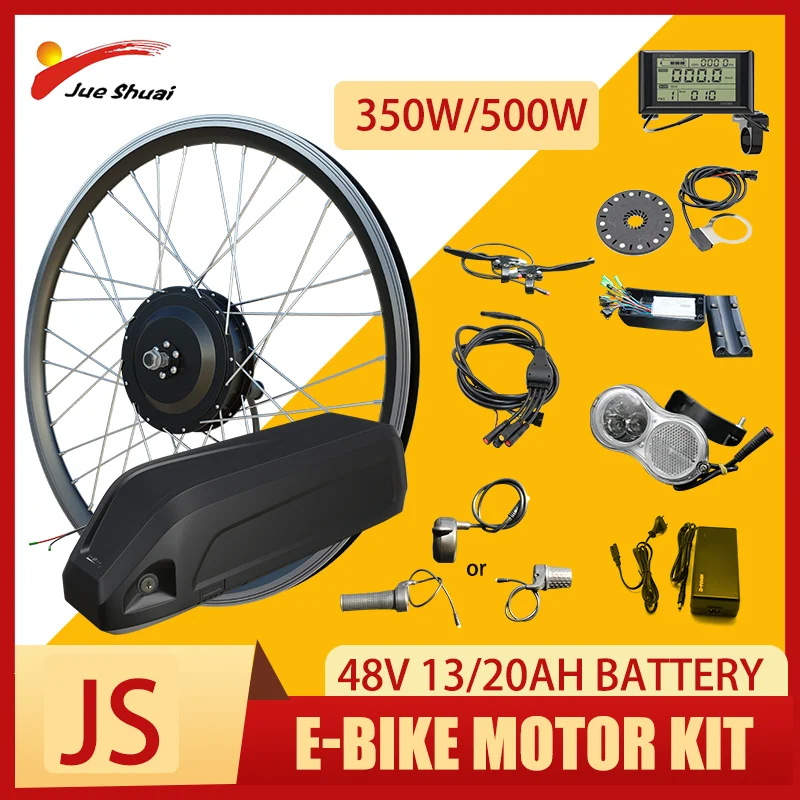 Jueshuai 48V 13Ah/20Ah/Senza Batteria Kit Di Conversione Bici Elettrica 350W/500W Motore Ruota Posteriore 26''27.5''700C Dimensione Ruota Sw900 E-Bike