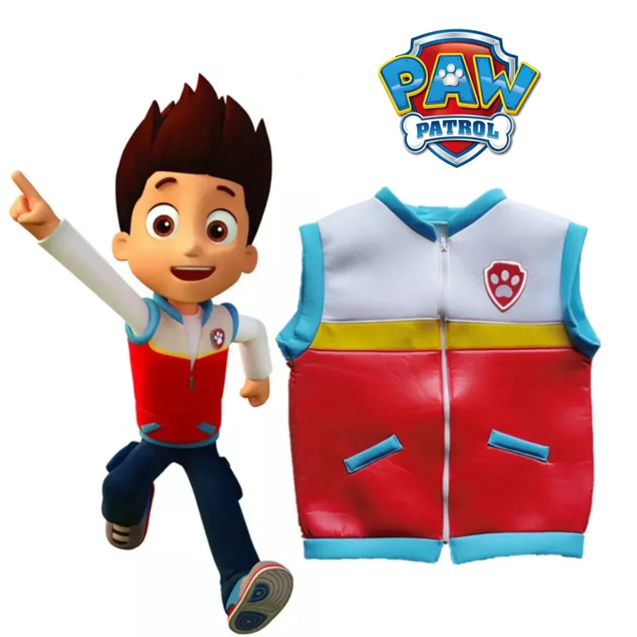 Orignal Paw Patrol Role Cosplay Clothes Creative Ryder Vest Clip Jacket Child Anime Figure Cartoon Birthday Party Gift