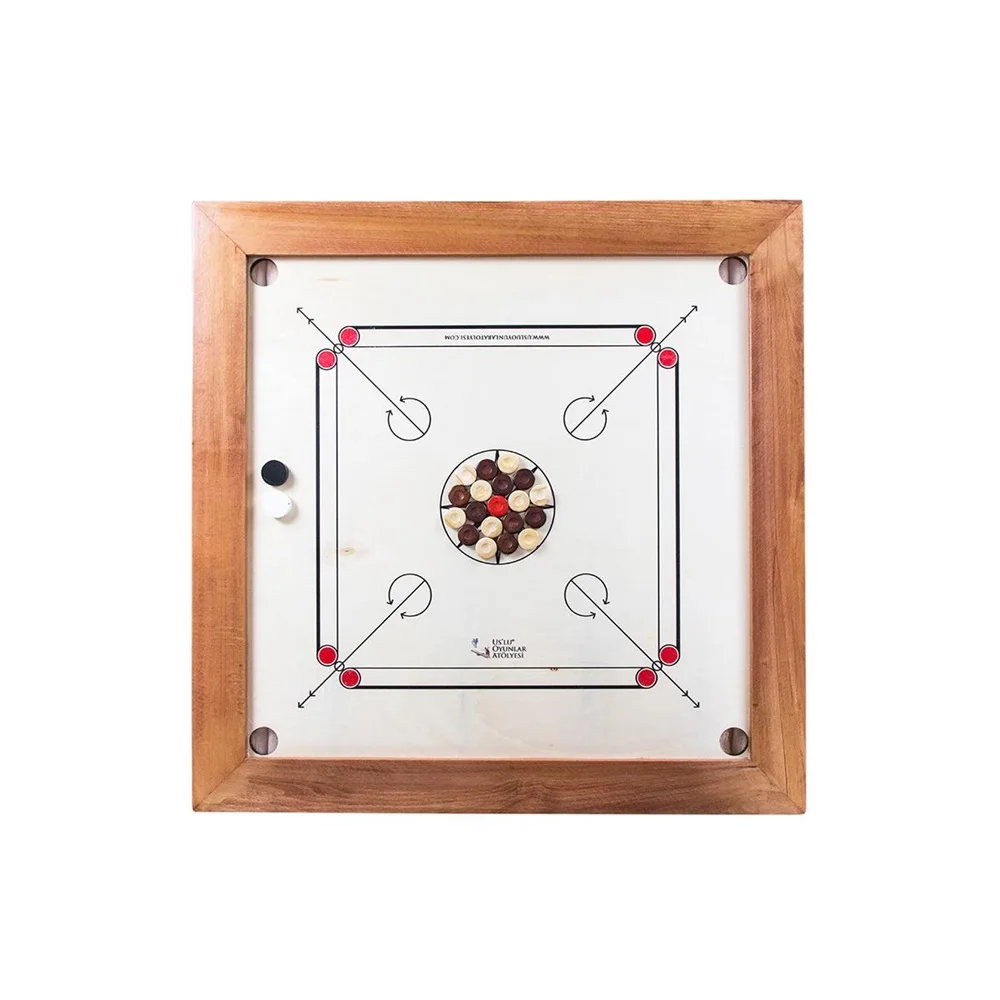 Professionale 35 "89Cm Grande Carrom Board Gioco Da Tavolo In Legno Carrom Monete E Stripker In Legno Fatti A Mano Con Polvere E Pennello