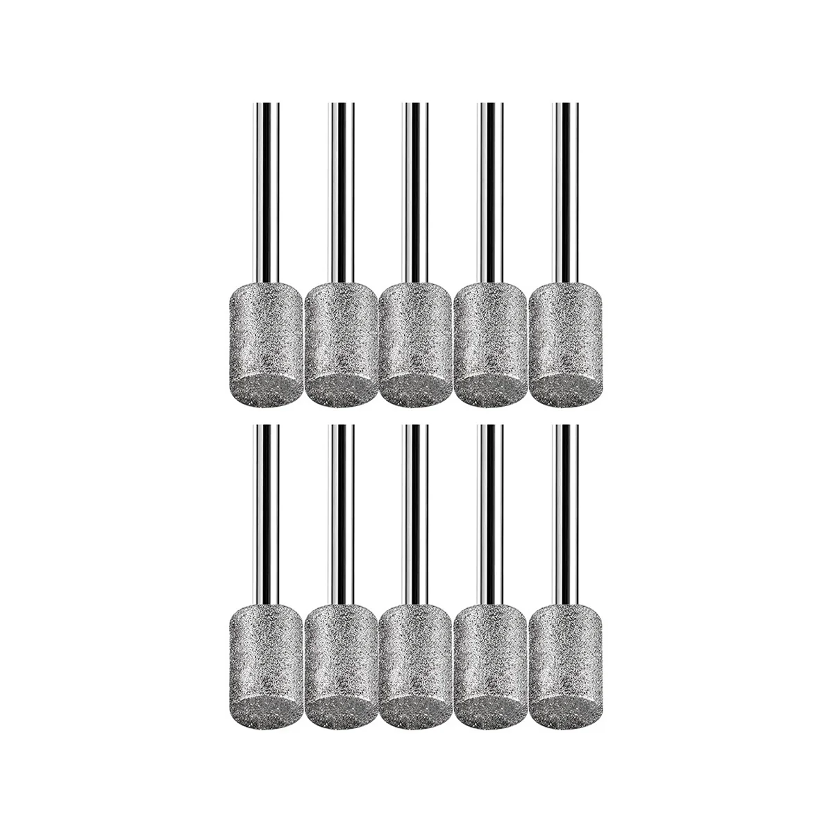 10 Pcs8Mm Testa Cilindrica Diamond Burr Stone Carving Set Di Molatura Per Pietre Rocks Vetroceramica-Per Dremel-Utensili Rotanti