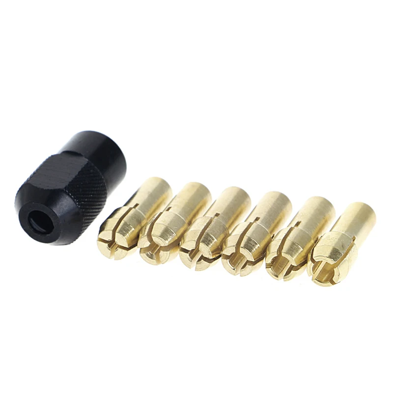 7 Pz/Lotto Brass Collet 1.0/1.6/2.0/2.4/3.0/3.2 + Per Dremel Controllare M8 * 0.75 Adatto Dremel Rotary Strumenti Accessori-W310