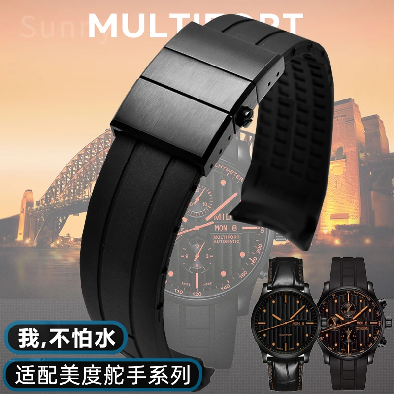 Silicone Per Cinturino Per Orologio In Gomma Mido Timone Mido M005/Accessori Meccanici Da Uomo Impermeabile E A Prova Di Dolce 22/23Mm