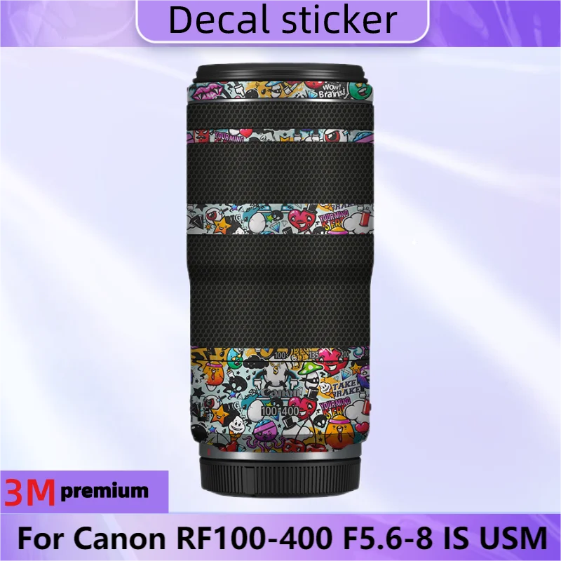 Per Canon Rf100-400 F5.6-8 Is Usm Lens Body Sticker Decalcomania Protettiva Per La Pelle Pellicola Avvolgente In Vinile Cappotto Protettivo Antigraffi