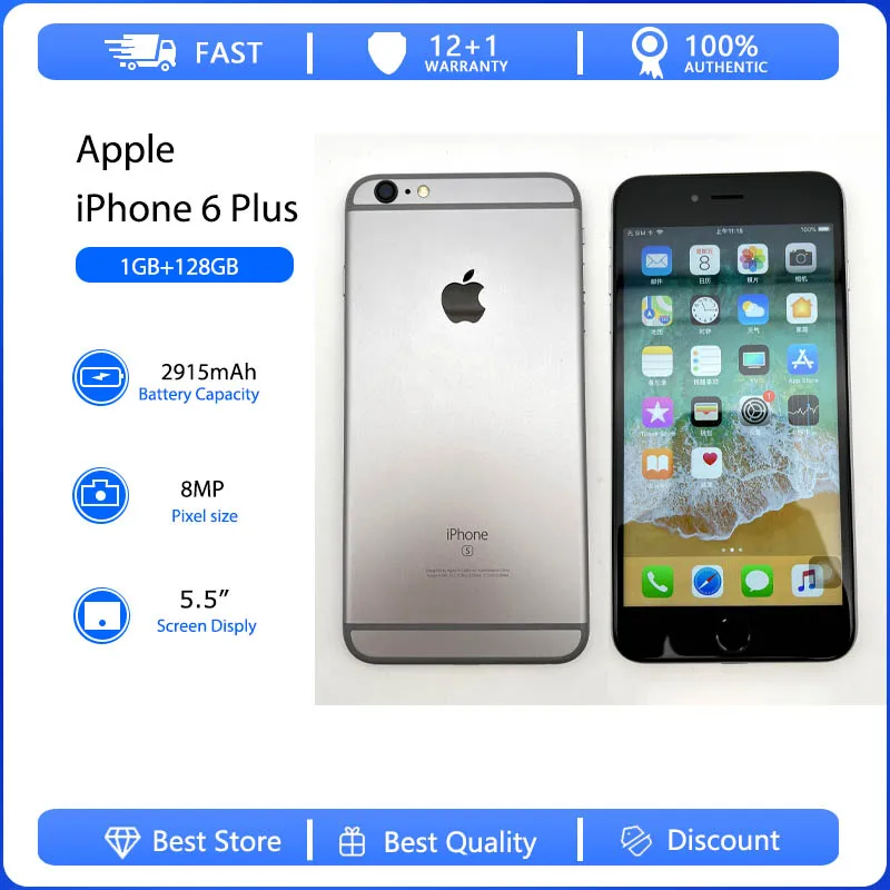 Apple Iphone 6 Plus Telefono Cellulare Con Impronte Digitali Originale Usato Sbloccato 5.5 "16/64/128Gb Rom Dual-Core Ios 8Mp Fotocamera