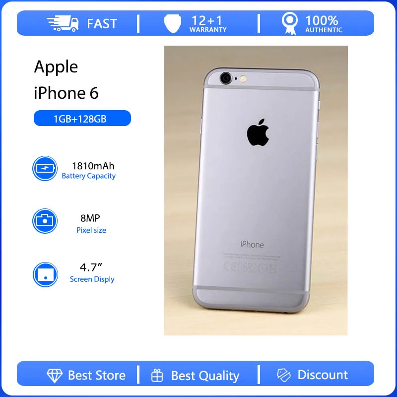 Apple Iphone 6 Cellulare Originale Usato Unlocked4.7 "16/32/128Gb Rom Dual Core Ios 8Mp Fotocamera 3G 4G Lte Fingerprint