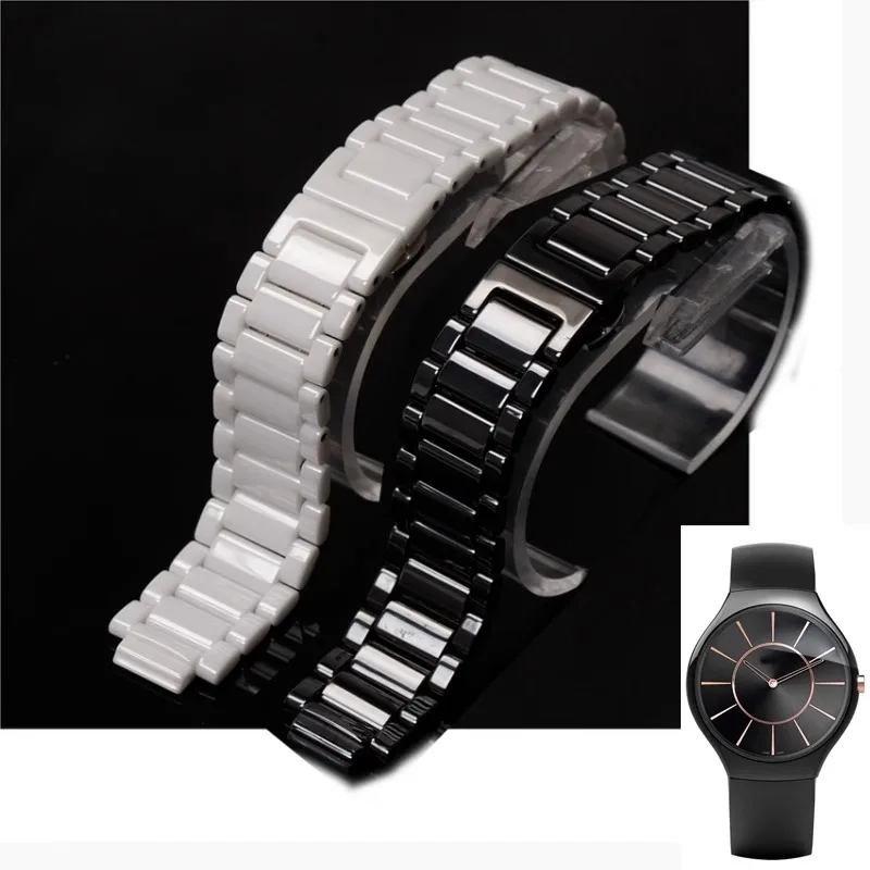 Cinturino Per Orologio In Ceramica Di Alta Qualità Per Catena Per Orologio Sottile Serie Rado True Accessori Per Cinturino Convesso In Bianco E Nero 1