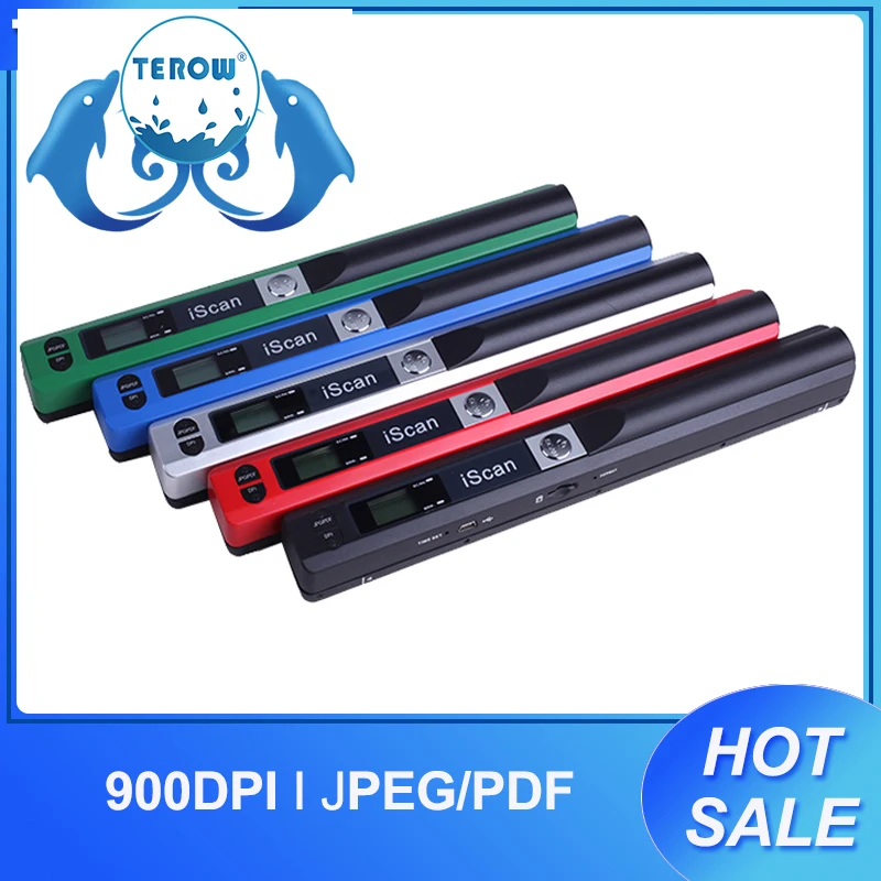 Iscan Portable New Creative Handheld Mobile Portable Document Scanner 900Dpi Type-C Display Lcd Supporto Selezione Formato Jpg/Pdf