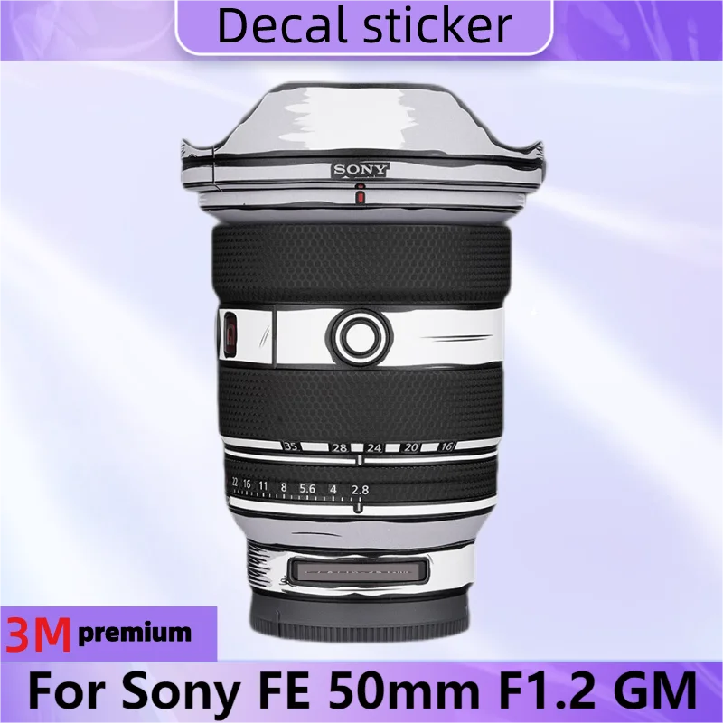 Decalcomania Stilizzata Per Sony Fe 50Mm F1.2 Gm Adesivo Per Obiettivo Della Fotocamera Involucro In Vinile Pellicola Antigraffio Fe50 50 1.2 F/1.2 1.