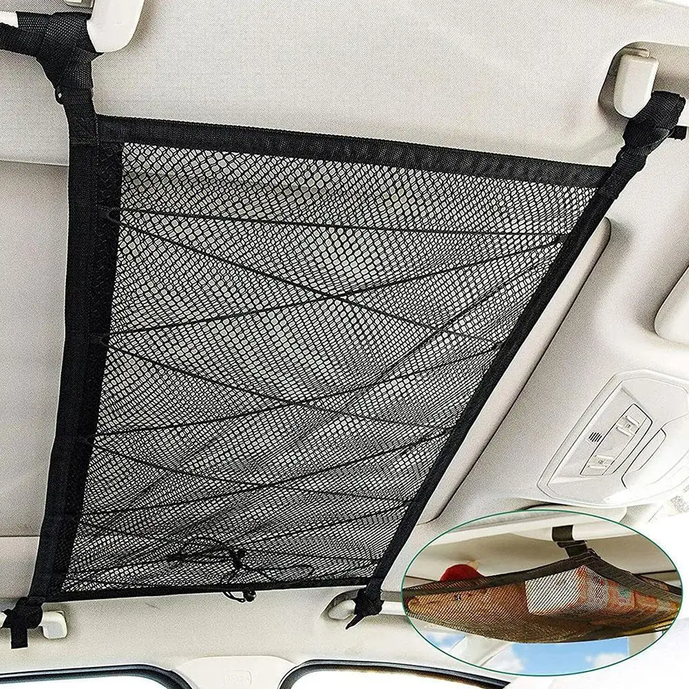 Suv Car Soffitto Storage Net Pocket Car Roof Bag Rete Interna Traspirante Tidying Bag Cargo Mesh Interior Stowing Accesso Automatico K6Q7