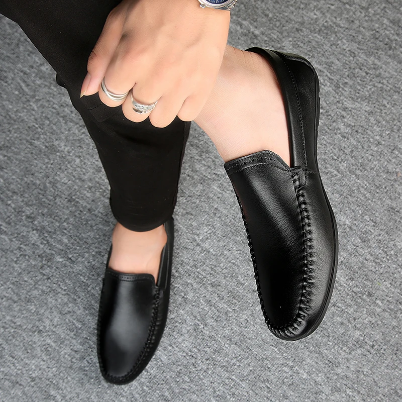 Classic Men Black/Brown Bean Shoes Scarpe Casual Da Uomo In Pelle Luxury Brand Mocassini Da Uomo Mocassini Traspiranti Slip On Driving Shoes