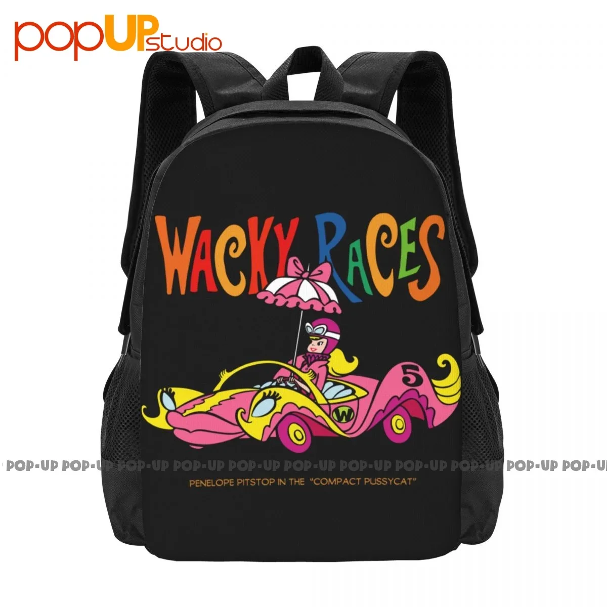 Wacky Races Cartoon Penelope Zaino Grande Capacità Vintage New Style Gym Tote Bag Multifunzione