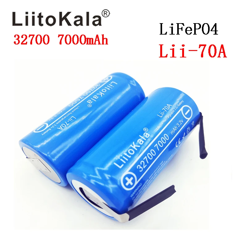 100Pcs Liitokala 32700 3.2V Lifepo4 7000Mah Batteria Ricaricabile Lifepo4 5C Batteria Scarica Per Torcia Elettrica Di Backup