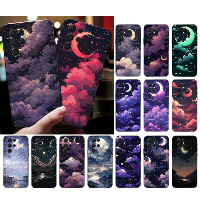 Custodia Per Telefono Star Moon Cloud Per Samsung S24 S23 S22 S21 S20 Ultra S20 S22 S21 S10E S20 Fe S24 Plus