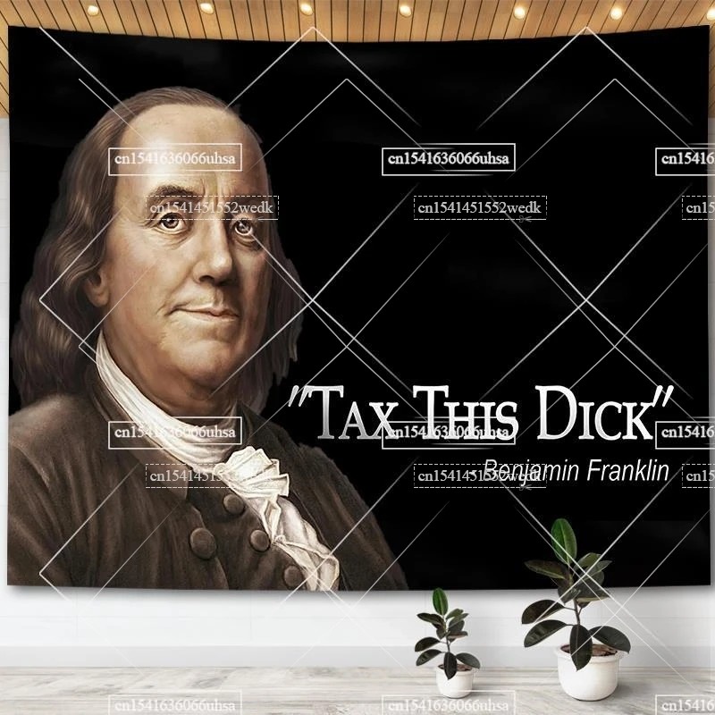 Benjamin Franklin Tapestry Wall Hanging Tax This Dick Flags Funny Meme Arazzi Estetica Decorazione Della Casa College Hostel Decor