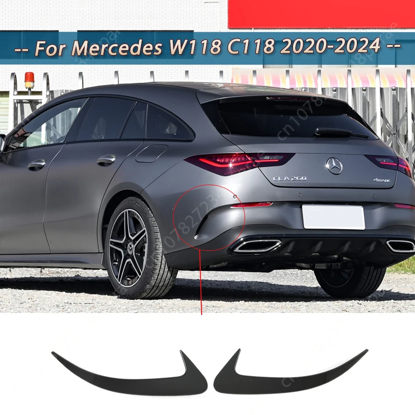 Carbon Look Paraurti Posteriore Spoiler Canards Vents Copertura Trim Per Mercedes Benz Classe Cla W118 C118 Cla220 250 260 45 Amg 2020-2024