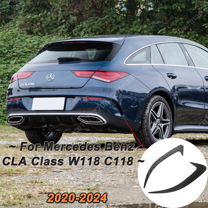 Per Mercedes Benz Classe Cla W118 C118 Cla 220 250 260 45 Amg 2020-2024 Carbon Look Paraurti Posteriore Spoiler Canards Vents Copertura Trim