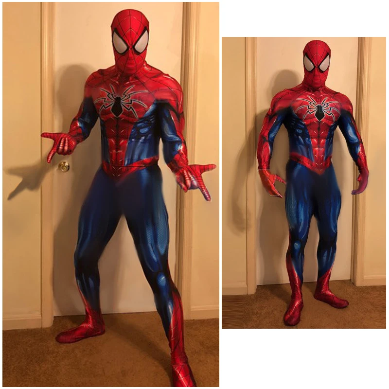 Ultimate Armor Mk 4 Spiderman Big Lens Zentai Suits Costume Cosplay Costume Di Halloween Spider Man Superhero Per Adulti/Bambini