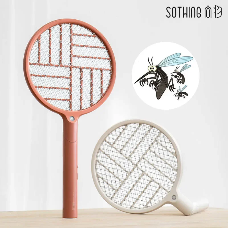 Sothing Electric Mosquito Swatter Led Ricaricabile Pieghevole Ricarica Usb A 3 Strati Net Fly Mosquito Zapper Swatter Killer
