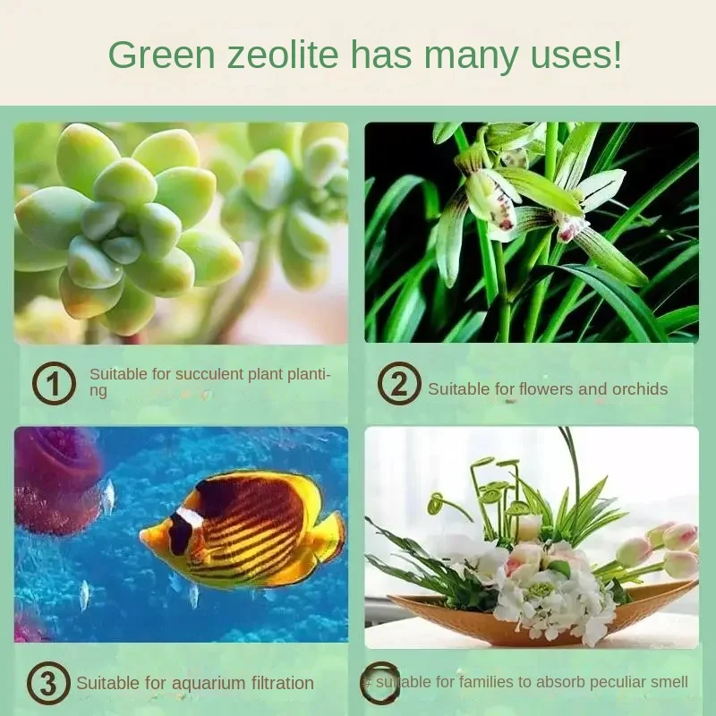 3-6Mm Zeolite Verde Succulenta Con Terreno Terreno Granulare Nutriente Pavimentazione Pietra Mista Abono Bonsai Fertilizzante Per Piante 1Kg