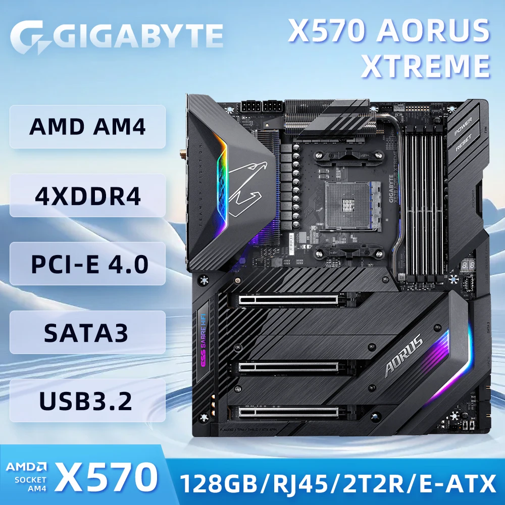 Utilizzato Per La Scheda Madre Gigabute X570 Aorus Xtreme Supporta Processori Amd Ryzen Serie 5000 4 Ddr4 Supporta Fino A 128 G Usato X570