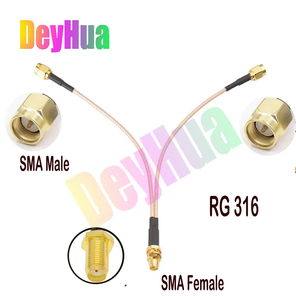 Connettore Sma Femmina A 2 X Maschio Per Inverter Rg316/Rg178 15 20 30 50Cm