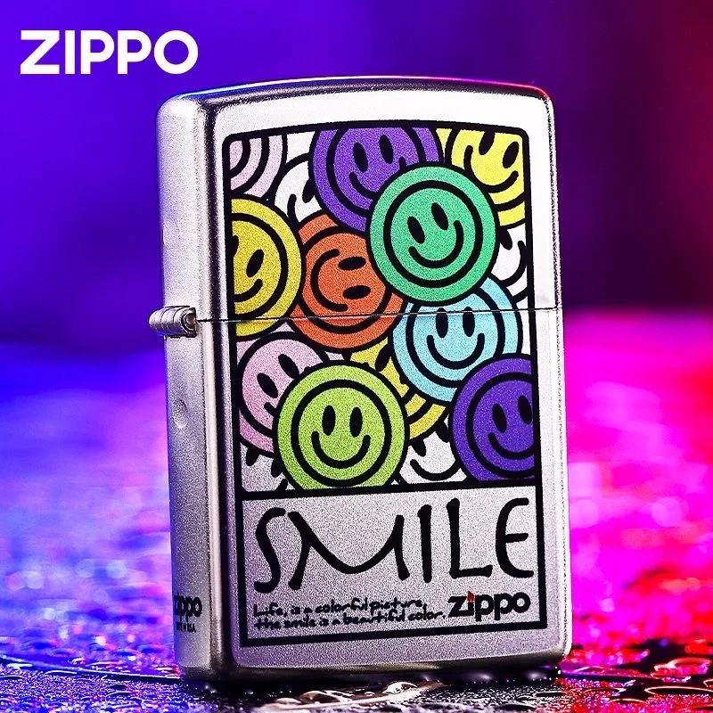 Zippo Lighter Keep Smile Smile Face Collezione Antivento In Scatola